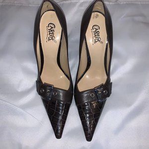 Brown Buckle Carlos pumps size 8.5